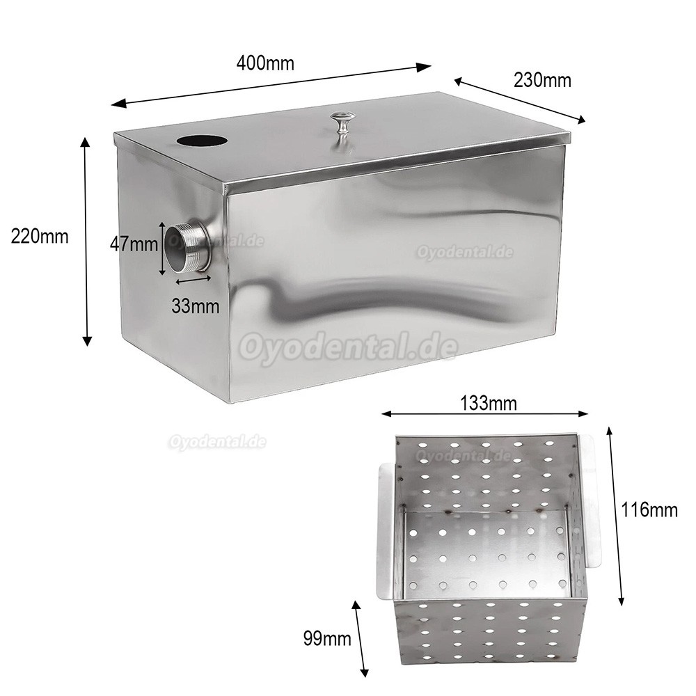 Dental Gipsabscheider Edelstahl Gipsfilter Sedimentationstank mit 5-stufiger Filtration